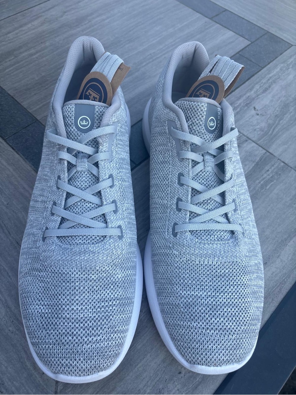 Peter Millar Crown Logo Grey Knit Men's Athletic Sneakers